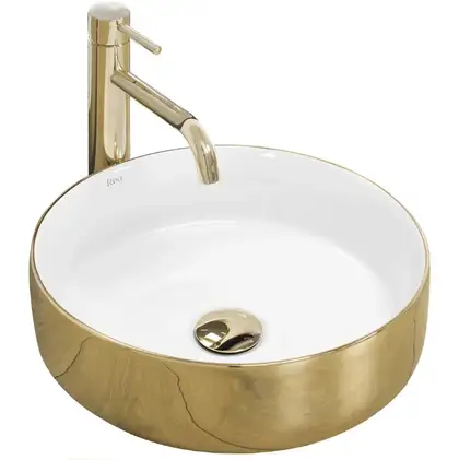 Умывальник (раковина) REA SAMI GOLD WHITE накладной (REA-U1801) Умывальник (раковина) REA SAMI GOLD WHITE накладной (REA-U1801)