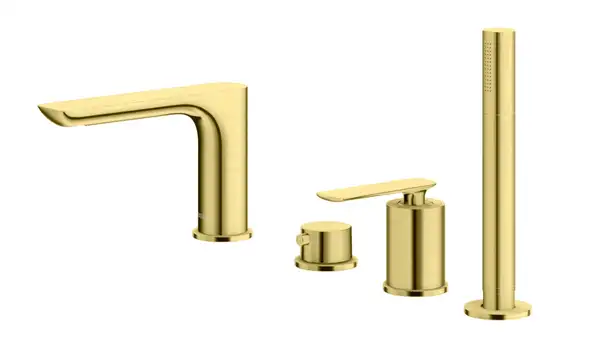 Смеситель для ванны KOHLMAN EXPERIENCE BRUSHED GOLD на борт ванны (QB244EGDB) Смеситель для ванны KOHLMAN EXPERIENCE BRUSHED GOLD на борт ванны (QB244EGDB)