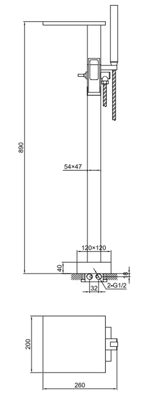 Смеситель для ванны KOHLMAN NEXEN CHROME напольный (QF1165U) Смеситель для ванны KOHLMAN NEXEN CHROME напольный (QF1165U)