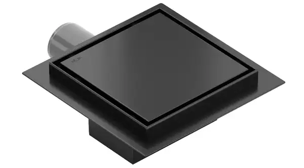 Трап для душа MEXEN FLAT BLACK 12х12 черный, квадратный (MEX-1710012)
