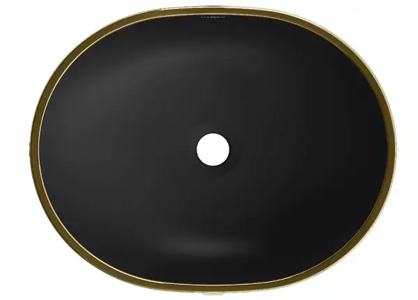 Умывальник (раковина) MEXEN VIKI BLACK GOLD EDGE накладной (MEX-21054875)