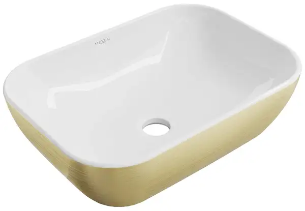 Умывальник (раковина) MEXEN RITA BRUSHED GOLD WHITE накладной (MEX-21084553)