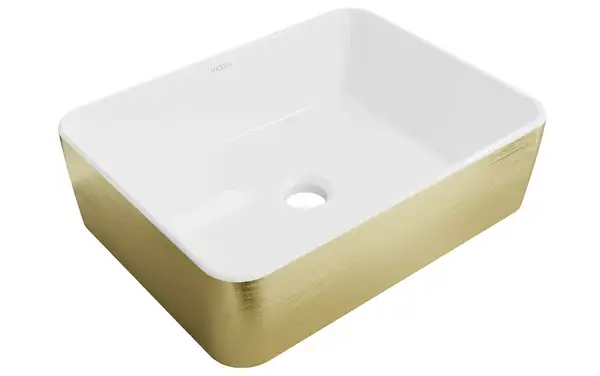 Умывальник (раковина) MEXEN CATIA WHITE GOLD BRUSHED накладной (MEX-21314817)