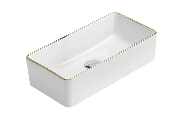 Умывальник (раковина) MEXEN NADIA 46 WHITE GOLD EDGE накладной (MEX-21614605)