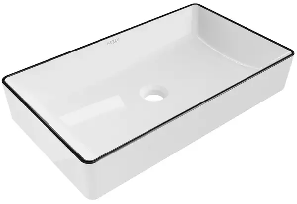 Умывальник (раковина) MEXEN NADIA 60 WHITE BLACK EDGE накладной белый (MEX-21616007)