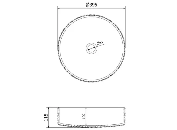 Умывальник (раковина) MEXEN AURA GOLD накладной (MEX-24013950)