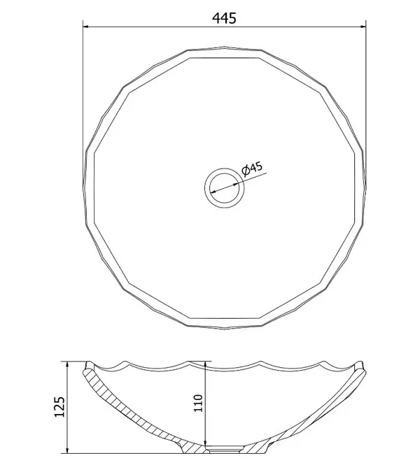 Умывальник (раковина) MEXEN INGA 44 TRANSPARENT накладной (MEX-24074400)