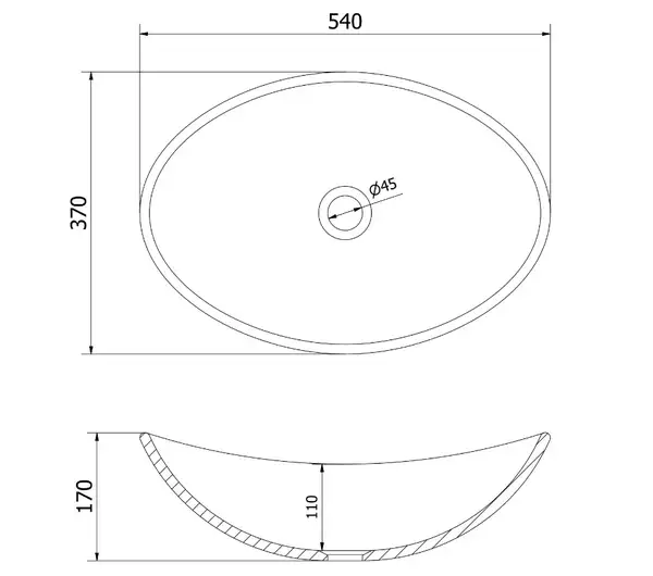 Умывальник (раковина) MEXEN SONIA 54 SILVER накладной (MEX-24145411)