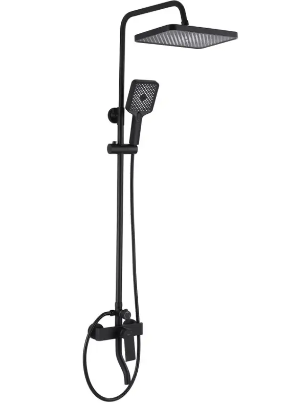 Душевой гарнитур REA HASS BLACK черный с изливом (REA-B9968)