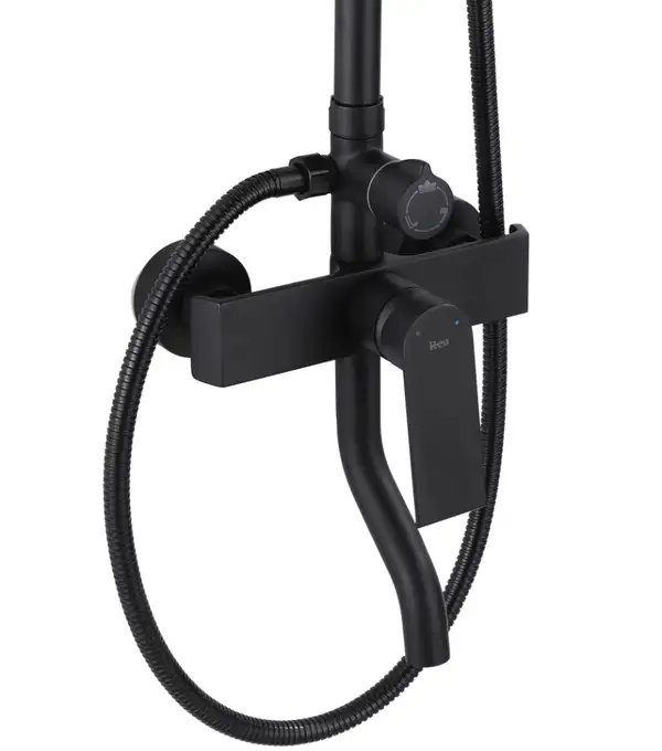 Душевой гарнитур REA HASS BLACK черный с изливом (REA-B9968)