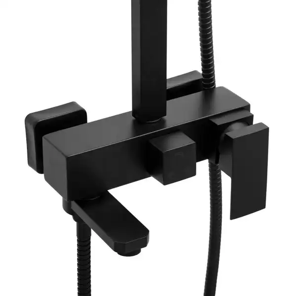 Душевой гарнитур Yoka CUBE 30 BLACK черный с изливом (BP.CUBE-30-BLK)
