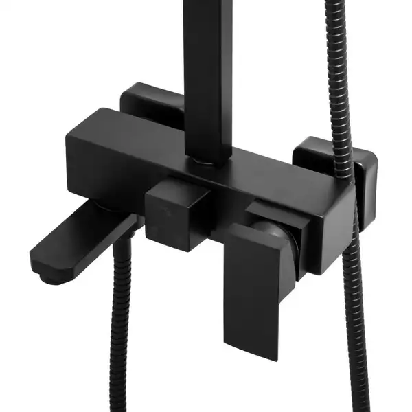 Душевой гарнитур Yoka CUBE 30 BLACK черный с изливом (BP.CUBE-30-BLK)