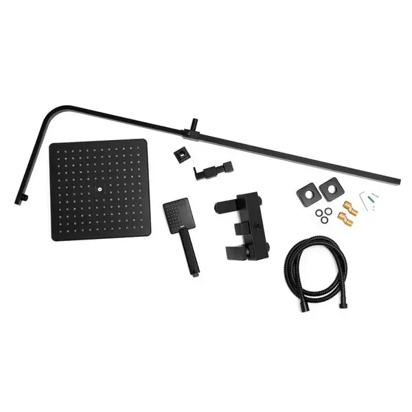 Душевой гарнитур Yoka CUBE 30 BLACK черный с изливом (BP.CUBE-30-BLK)
