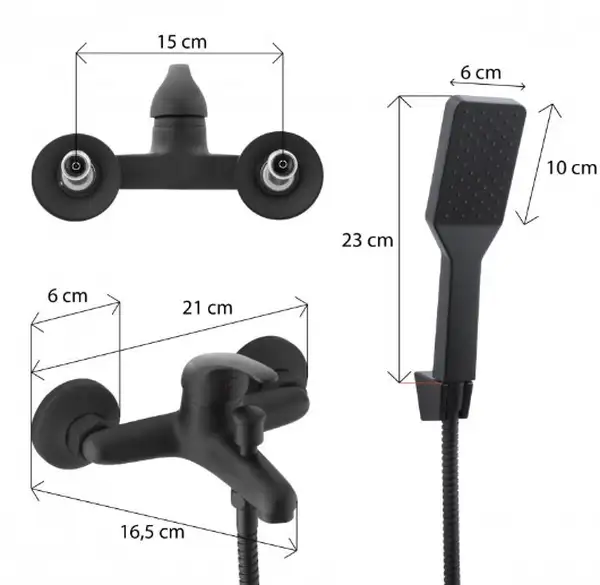 Смеситель для ванны Yoka TIMO BLACK настенный (BW.TIMO-BLK)