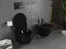 Подвесной унитаз MEXEN LENA BLACK чёрный глянцевый (MEX-30224070)