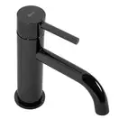 Смеситель для раковины (умывальника) REA LUNGO BLACK GLOSSY черный низкий (REA-B0661)