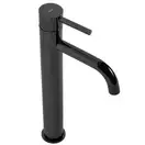Смеситель для раковины (умывальника) REA LUNGO BLACK GLOSSY черный высокий (REA-B0662)
