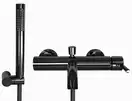 Смеситель для ванны и душа REA LUNGO BLACK GLOSSY настенный с изливом (REA-B4422)