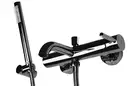 Смеситель для ванны и душа REA LUNGO BLACK GLOSSY настенный с изливом (REA-B4422)