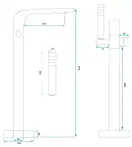 Смеситель для ванны REA CLARK CHROME хром напольный (REA-B5301)