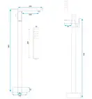 Смеситель для ванны REA TERY CHROME хром напольный (REA-B5305)