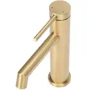 Смеситель для раковины (умывальника) REA FOSS BRUSHED GOLD золотой матовый низкий (REA-B5316)