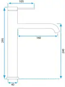 Rea Clif Nickel Смеситель для раковины, никель (REA-B5330)