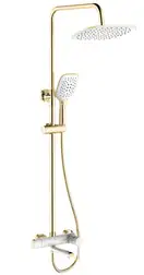 Душевой гарнитур REA MELIA GOLD WHITE с изливом (REA-P2406)