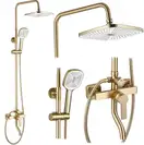 Душевой гарнитур REA  ARGUS BRUSHED GOLD золотой матовый с изливом (REA-P7841)