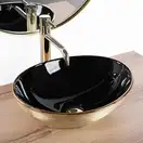 Умывальник (раковина) REA SOFIA BRUSHED GOLD BLACK накладной (REA-U3310)