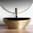 Умывальник (раковина) REA SOFIA BRUSHED GOLD BLACK накладной (REA-U3310)