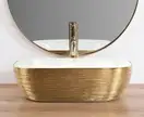 Умывальник (раковина) REA BELINDA BRUSHED GOLD WHITE накладной (REA-U7422)