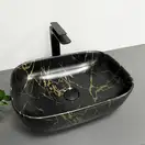 VBI RAVENNA MARBLE BLACK MATT Умывальник накладной, черный (VBI-011209)