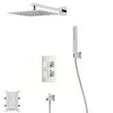 Душевая система с изливом и термостатом CORSAN ANGO 25 CHROME + BOX скрытого монтажа (ZA25TCHW)