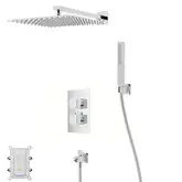 Душевая система с изливом и термостатом CORSAN ANGO 30 CHROME + BOX скрытого монтажа (ZA30TCHW)