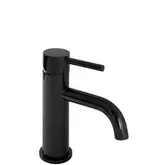 Смеситель для раковины (умывальника) REA LUNGO BLACK GLOSSY черный низкий (REA-B0661)