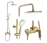 Душевой гарнитур REA  AVALON BRUSHED GOLD матовое золото с изливом (REA-P2400)
