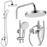 Душевой гарнитур REA BLOOM CHROME WHITE с изливом (REA-P9527)