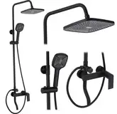 Душевой гарнитур REA STORM 2.0 BLACK черный с изливом (REA-P9532)
