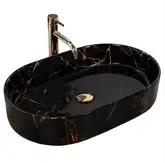 Умывальник (раковина) REA NADIA BLACK MARBLE SHINY накладной (REA-U0539)