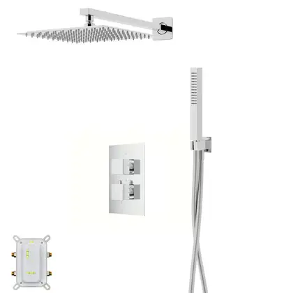 Душевая система CORSAN ANGO 25 CHROME с термостатом + BOX скрытого монтажа (ZA25TCH)