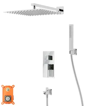 Душевая система с изливом CORSAN ANGO 30 CHROME + BOX скрытого монтажа (ZA30MCHW) Душевая система с изливом CORSAN ANGO 30 CHROME + BOX скрытого монтажа (ZA30MCHW)