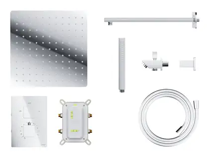 Душевая система с изливом и термостатом CORSAN ANGO 30 CHROME + BOX скрытого монтажа (ZA30TCHW) Душевая система с изливом и термостатом CORSAN ANGO 30 CHROME + BOX скрытого монтажа (ZA30TCHW)
