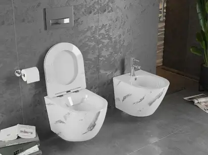 Подвесной унитаз MEXEN LENA NATURE MARBLE (MEX-30224092) Подвесной унитаз MEXEN LENA NATURE MARBLE (MEX-30224092)