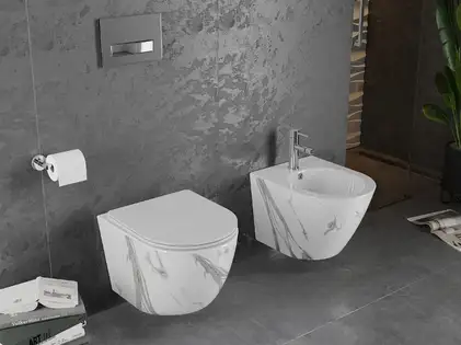 Подвесной унитаз MEXEN LENA SHINY MARBLE (MEX-30224094) Подвесной унитаз MEXEN LENA SHINY MARBLE (MEX-30224094)