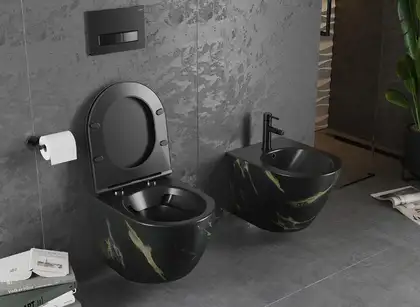 Подвесной унитаз MEXEN LENA BLACK MARBLE MATТ (MEX-30224098)