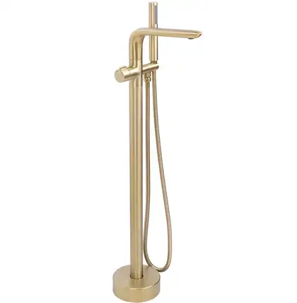 Смеситель для ванны REA CLARK BRUSHED GOLD матовое золото напольный (REA-B5303)