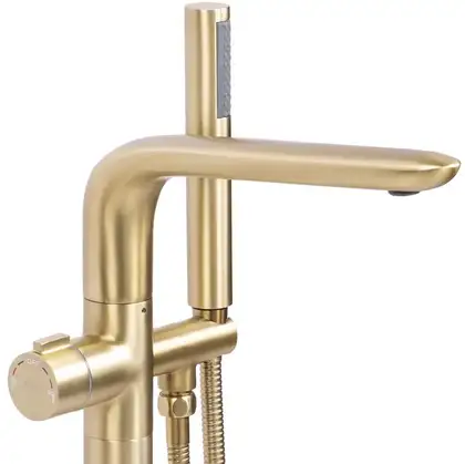 Смеситель для ванны REA CLARK BRUSHED GOLD матовое золото напольный (REA-B5303)