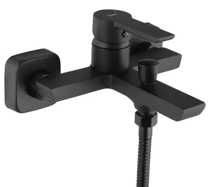 Смеситель для ванны и душа REA  ARGUS BLACK черный настенный с изливом (REA-B6407)