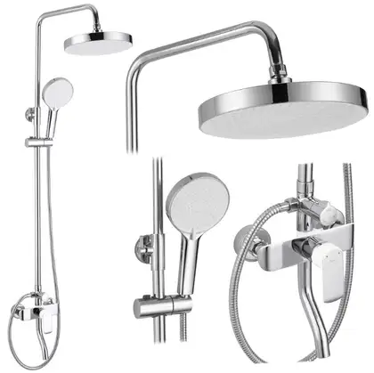Душевой гарнитур REA BLOOM CHROME WHITE с изливом (REA-P9527)